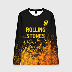 Мужской лонгслив Rolling Stones - gold gradient: символ сверху