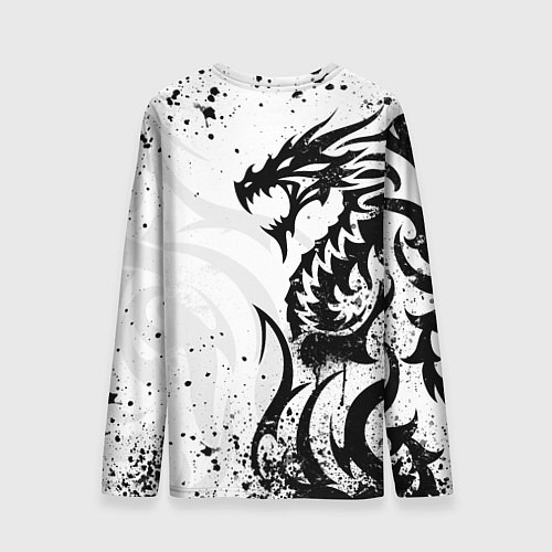 Мужской лонгслив Fox motocross - белый дракон / 3D-принт – фото 2