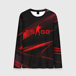 Лонгслив мужской CSGO red black logo, цвет: 3D-принт