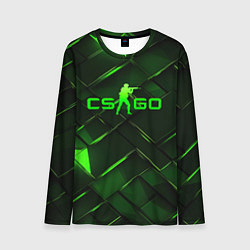 Мужской лонгслив CSGO green abstract elements