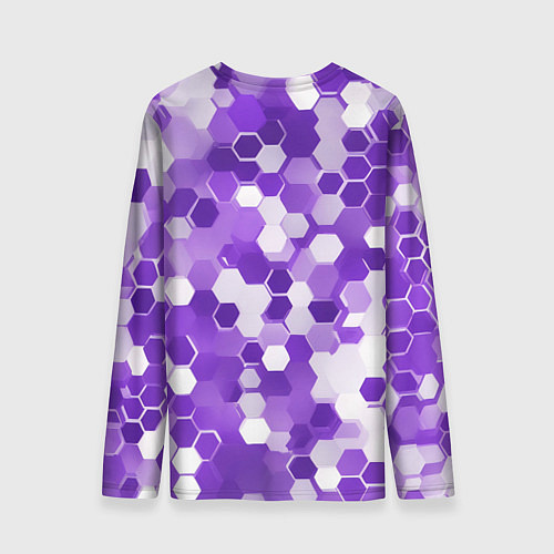 Мужской лонгслив Кибер Hexagon Фиолетовый / 3D-принт – фото 2