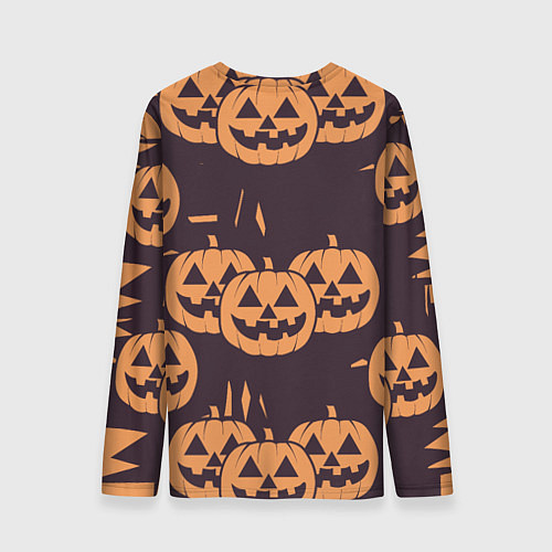 Мужской лонгслив Фонарь джек в грандж стиле halloween тыква cartoon / 3D-принт – фото 2