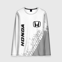 Лонгслив мужской Honda speed на светлом фоне со следами шин: надпис, цвет: 3D-принт