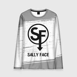 Мужской лонгслив Sally Face glitch на светлом фоне