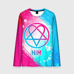 Мужской лонгслив HIM neon gradient style