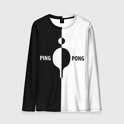 Мужской лонгслив Ping-Pong черно-белое