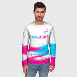 Лонгслив мужской Evanescence neon gradient style: символ сверху, цвет: 3D-принт — фото 2