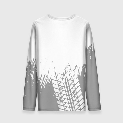 Мужской лонгслив Lamborghini speed на светлом фоне со следами шин: / 3D-принт – фото 2