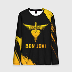 Мужской лонгслив Bon Jovi - gold gradient