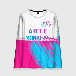 Мужской лонгслив Arctic Monkeys neon gradient style: символ сверху