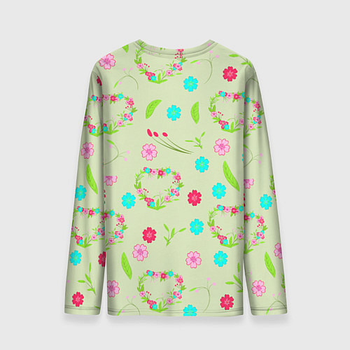 Мужской лонгслив Цветы и веточки - венок / 3D-принт – фото 2
