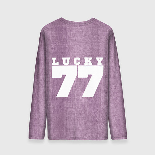 Мужской лонгслив Розовые джинсы lucky 77 / 3D-принт – фото 2