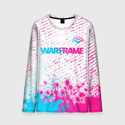 Мужской лонгслив Warframe neon gradient style: символ сверху