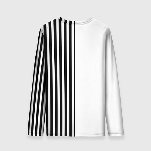Мужской лонгслив Барби - белый и черные полосы / 3D-принт – фото 2