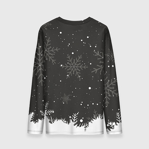 Мужской лонгслив Скелет Санты с бутылкой / 3D-принт – фото 2