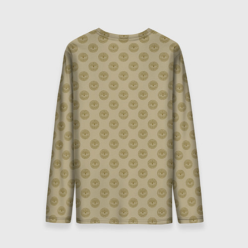 Мужской лонгслив Паттерн глаз с растительным орнаментом на бежевом / 3D-принт – фото 2
