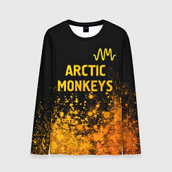 Лонгслив мужской Arctic Monkeys - gold gradient: символ сверху, цвет: 3D-принт