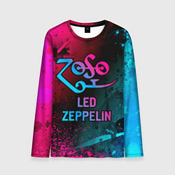 Мужской лонгслив Led Zeppelin - neon gradient