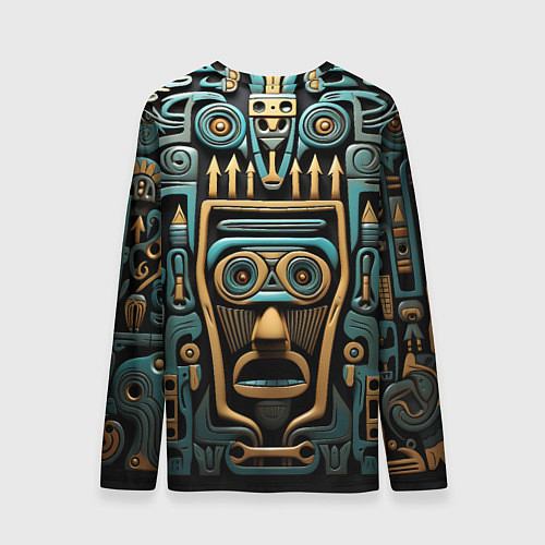 Мужской лонгслив Орнамент с маской в египетском стиле / 3D-принт – фото 2