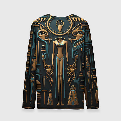 Мужской лонгслив Орнамент в стиле египетской иероглифики / 3D-принт – фото 2