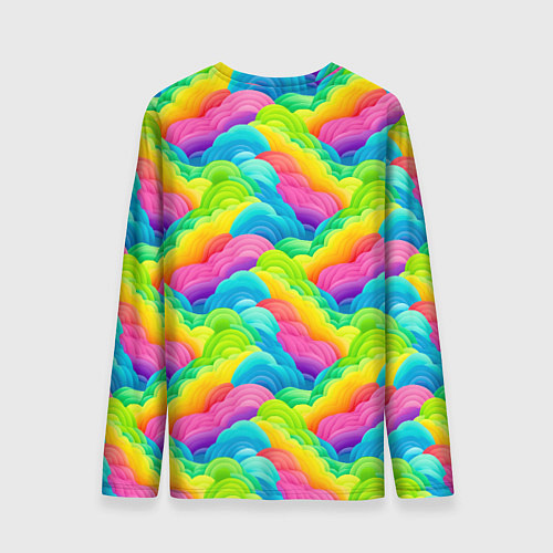 Мужской лонгслив Разноцветные облака из бумаги паттерн / 3D-принт – фото 2