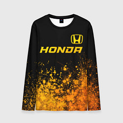 Мужской лонгслив Honda - gold gradient посередине