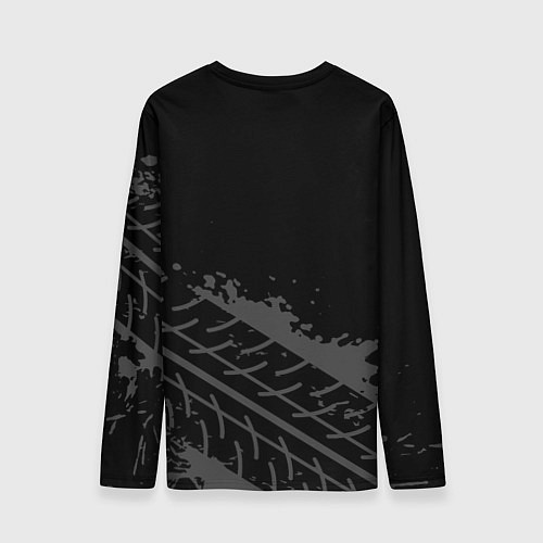 Мужской лонгслив Infiniti speed на темном фоне со следами шин посер / 3D-принт – фото 2