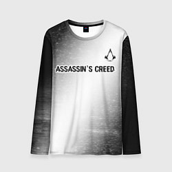 Мужской лонгслив Assassins Creed glitch на светлом фоне посередине