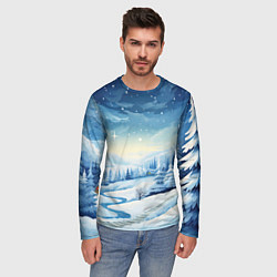 Лонгслив мужской Новогодняя опушка, цвет: 3D-принт — фото 2