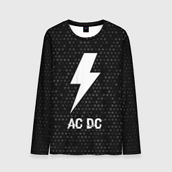 Лонгслив мужской AC DC glitch на темном фоне, цвет: 3D-принт