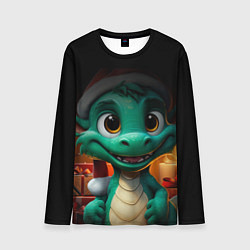 Лонгслив мужской Зеленый дракон 2024, цвет: 3D-принт