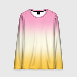 Лонгслив мужской Розовый бежевый желтый градиент, цвет: 3D-принт