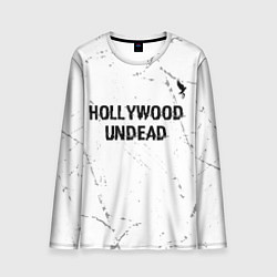 Мужской лонгслив Hollywood Undead glitch на светлом фоне посередине