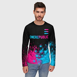 Лонгслив мужской OneRepublic - neon gradient посередине, цвет: 3D-принт — фото 2