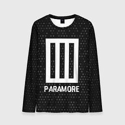 Мужской лонгслив Paramore glitch на темном фоне