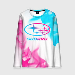 Лонгслив мужской Subaru neon gradient style, цвет: 3D-принт