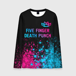 Мужской лонгслив Five Finger Death Punch - neon gradient посередине