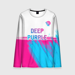 Мужской лонгслив Deep Purple neon gradient style посередине