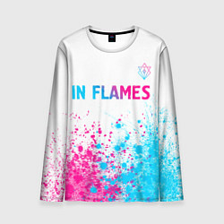 Мужской лонгслив In Flames neon gradient style посередине