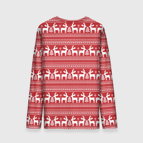 Мужской лонгслив Новогодние олени / 3D-принт – фото 2