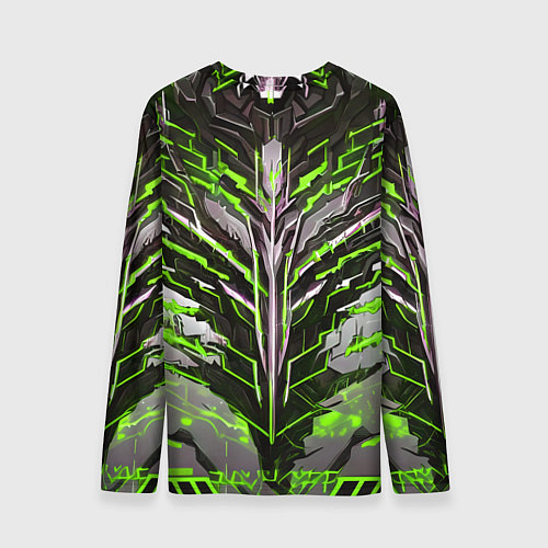 Мужской лонгслив Киберпанк доспех зелёный / 3D-принт – фото 2
