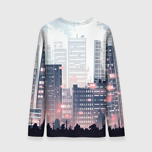 Мужской лонгслив Безмятежный город / 3D-принт – фото 2