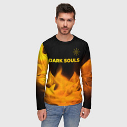 Лонгслив мужской Dark Souls - gold gradient посередине, цвет: 3D-принт — фото 2