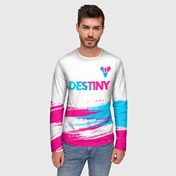 Лонгслив мужской Destiny neon gradient style посередине, цвет: 3D-принт — фото 2