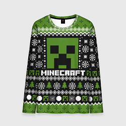 Лонгслив мужской Minecraft christmas sweater, цвет: 3D-принт
