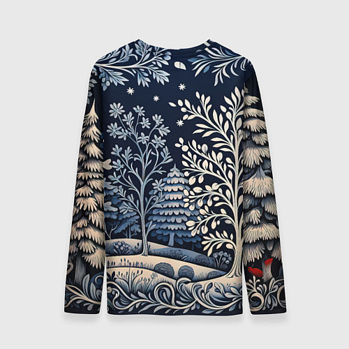Мужской лонгслив Ледяные узоры нового года / 3D-принт – фото 2