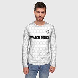 Лонгслив мужской Watch Dogs glitch на светлом фоне посередине, цвет: 3D-принт — фото 2