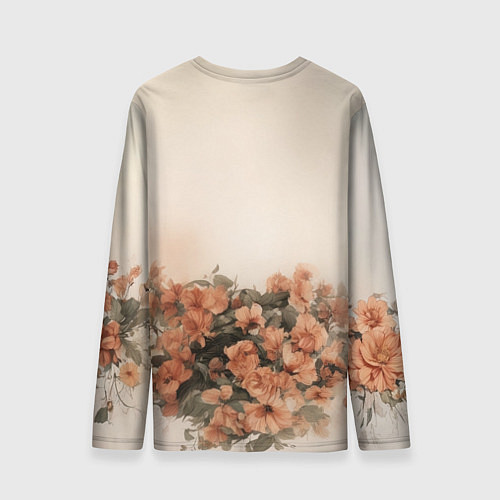 Мужской лонгслив Птица в цветах / 3D-принт – фото 2