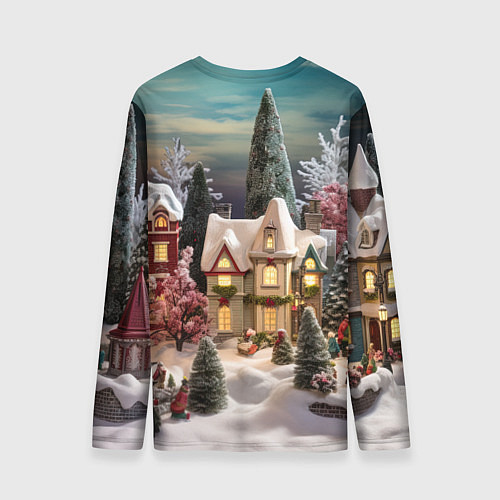 Мужской лонгслив Снежное сияние ночи / 3D-принт – фото 2