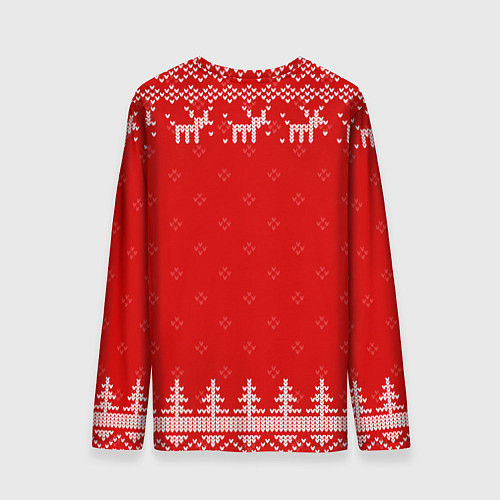 Мужской лонгслив Новогодний Богдан: свитер с оленями / 3D-принт – фото 2